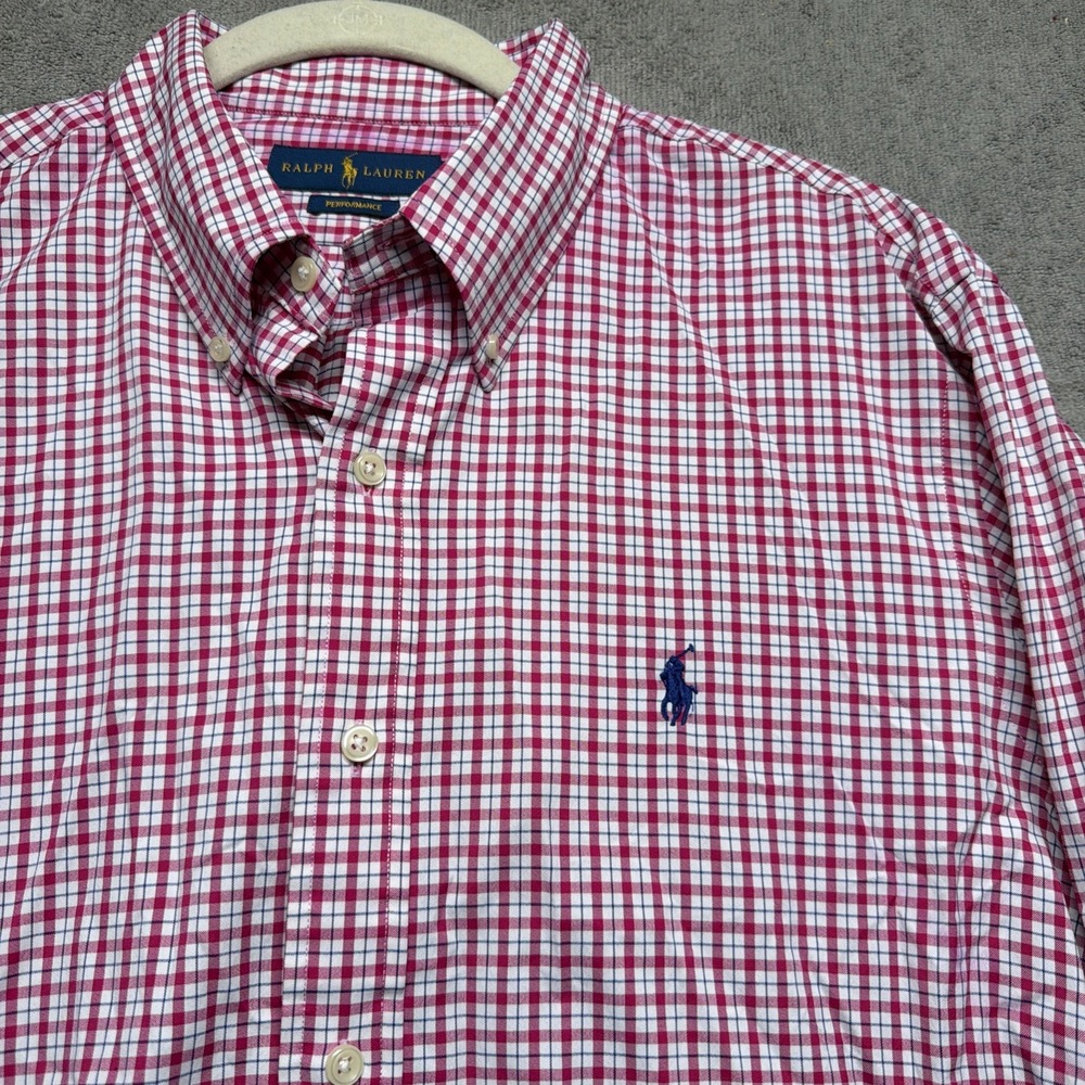 Ralph Lauren Performance Mens Plaid Button Down‎ Shirts Stretch Large Lot Of 2